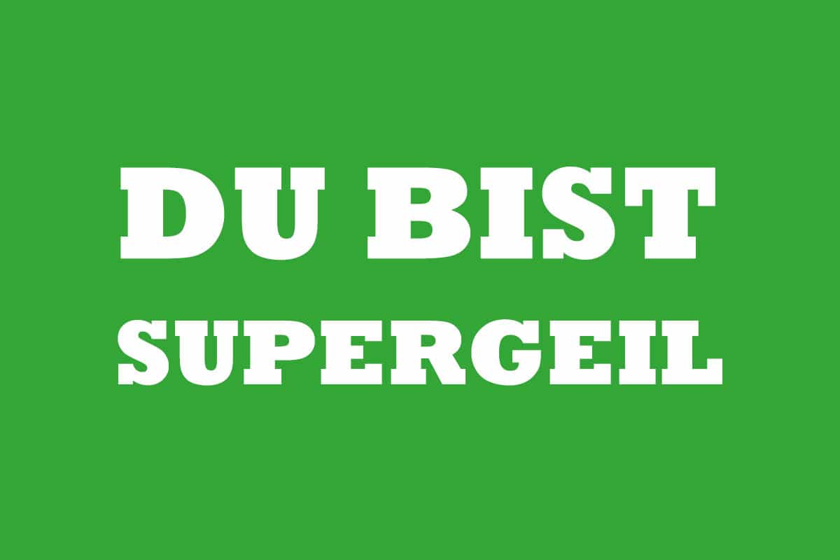 Danke. Du bist supergeil.