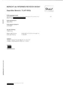 Bericht der internen Revision 09/2007