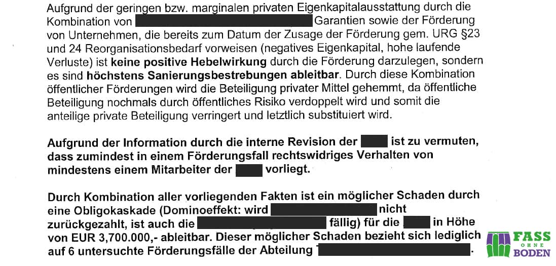 Tätigkeitsbericht mit schwer belastendem Material