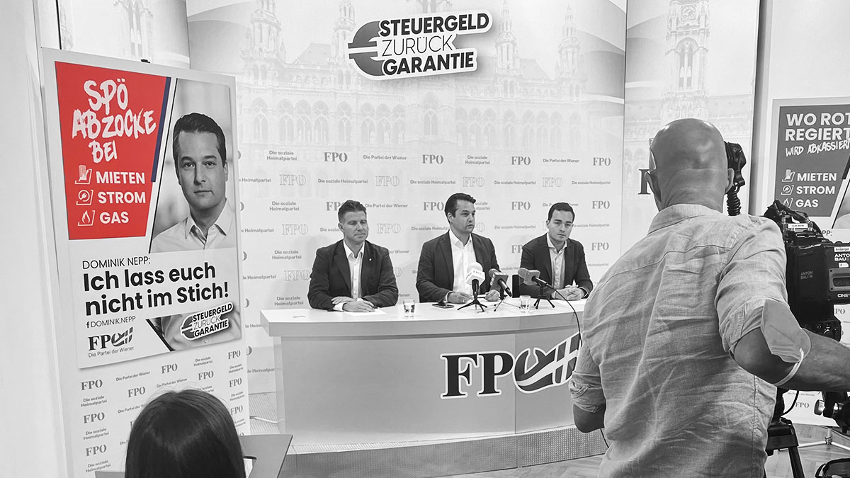 Pressekonferenz live - Dominik Nepp und Maximilian Kraus - Foto FPÖ Wien