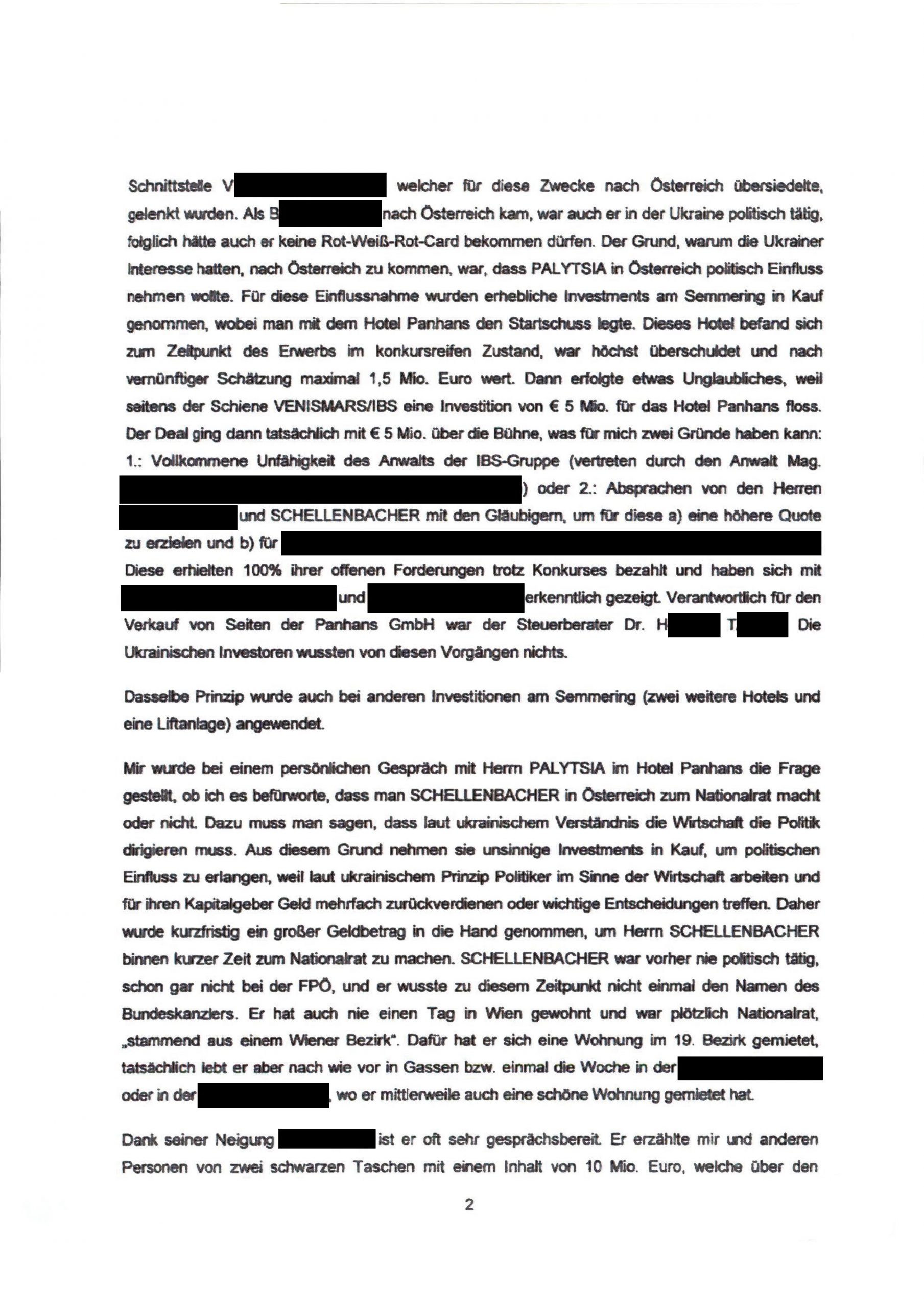 Niederschrift Steuerfahndung 2 - Faksimile