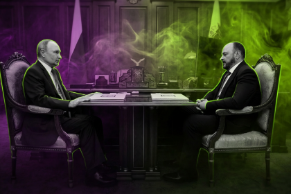 Wladimir Putin und Andrei Guryev - Foto Kreml - Runway FoB AI