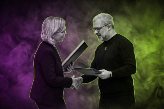 Lenore Gewessler und Herman Haluschtschenko - Energieministerium der Ukraine - mev.gov.ua - Runway FoB AI