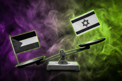 Sujetbild Fahne Palästina und Israel - Gemini FoB AI