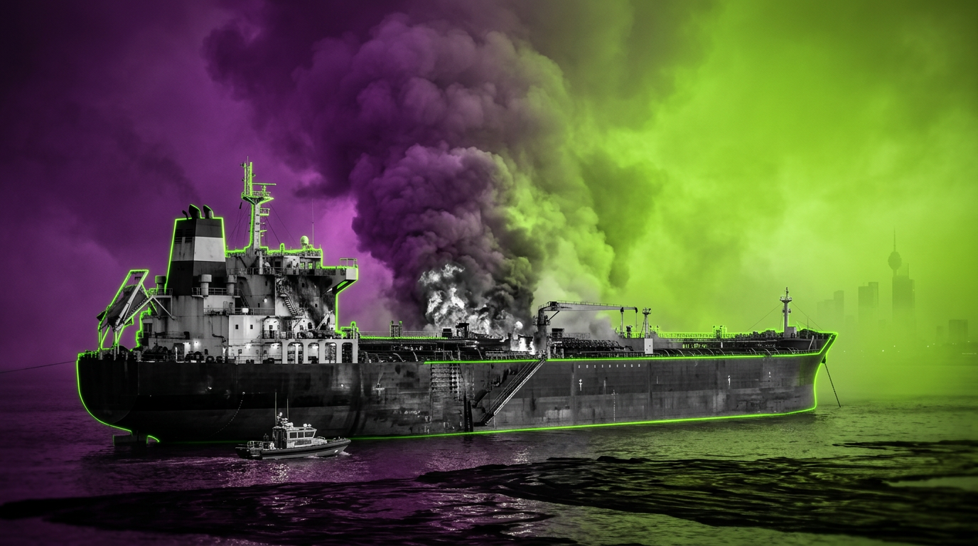 Sujetbild brennender Tanker - Runway FoB AI