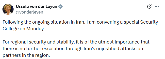 Von der Leyen zum Krieg gegen den Iran