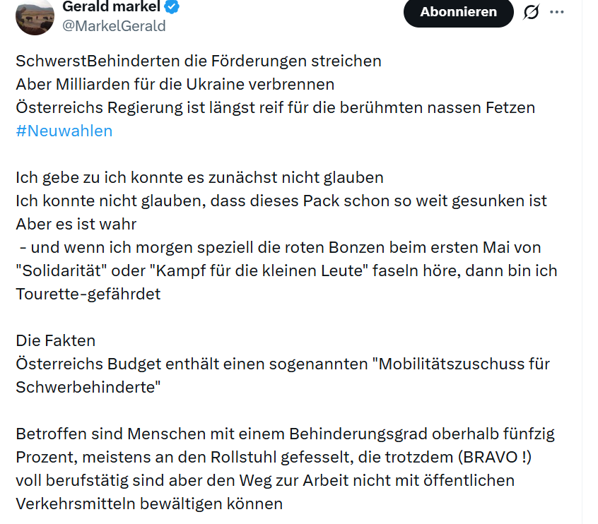 Posting von Gerald Markel