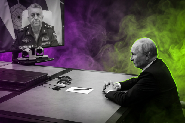 Wladimir Putin mit einem General - Kreml - Runway FoB AI