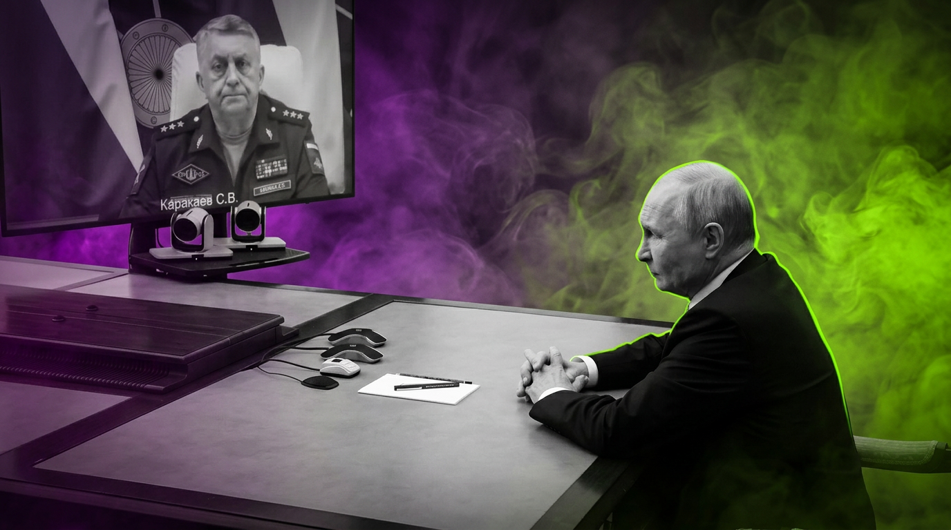 Wladimir Putin mit einem General - Kreml - Runway FoB AI